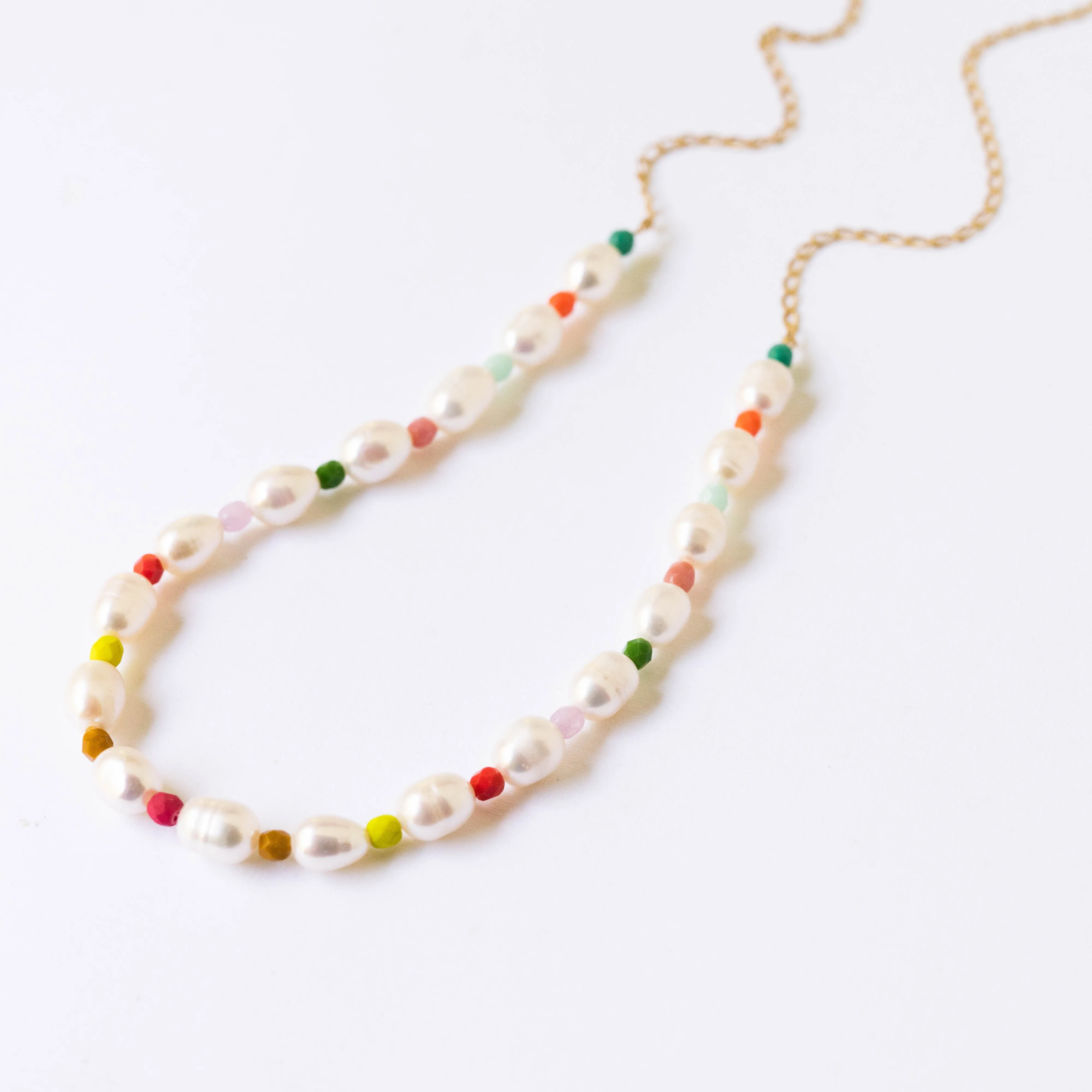 Freshwater Pearl necklace with tiny beads- WS