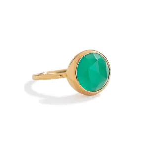 Gem Stack Ring, Green Onyx, Gold