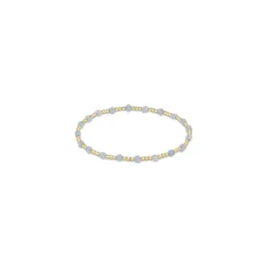 Gemstone Gold Sincerity Pattern 3mm Bead Bracelet - Aquamarine