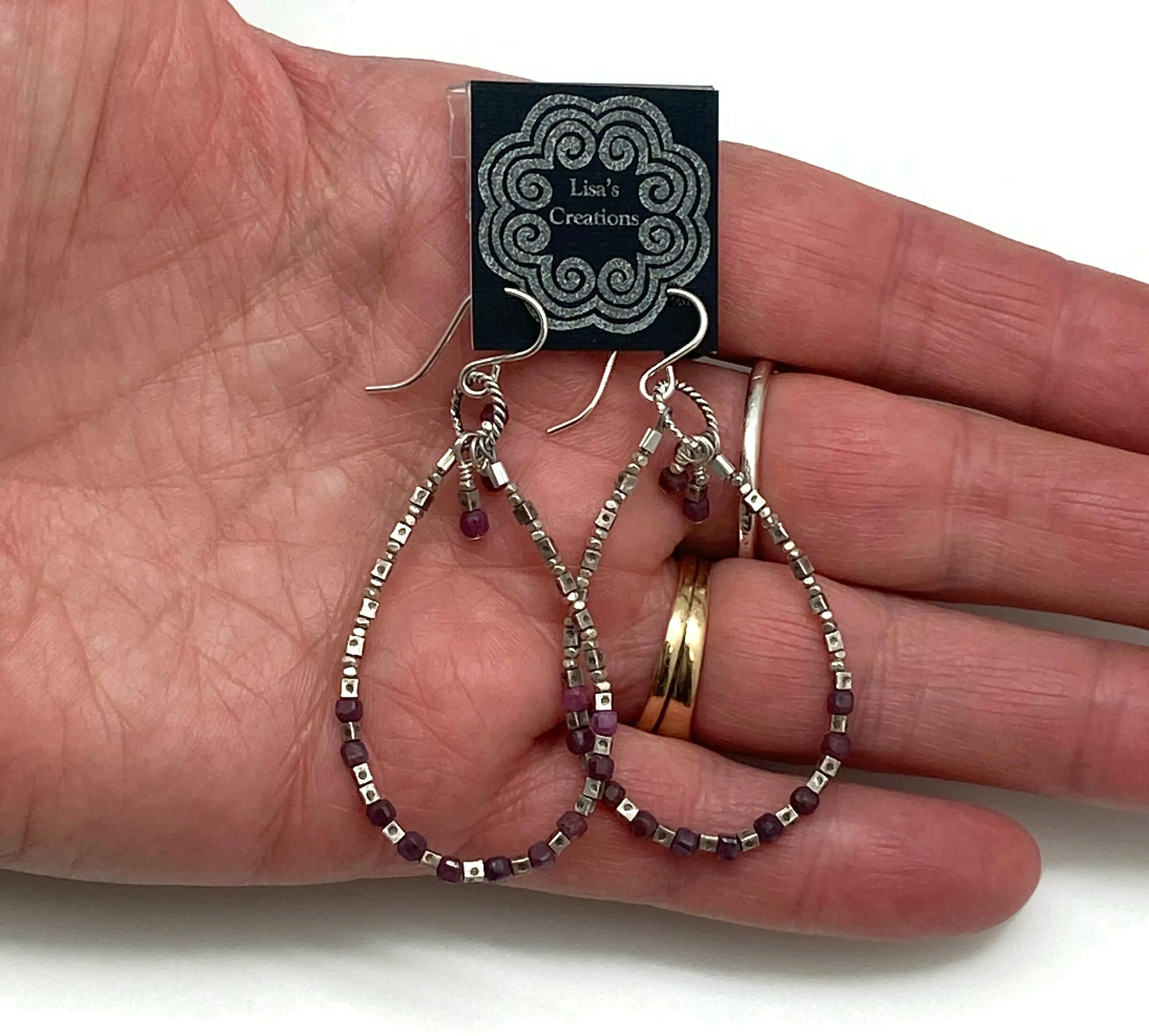 Gemstone Hoop Earrings
