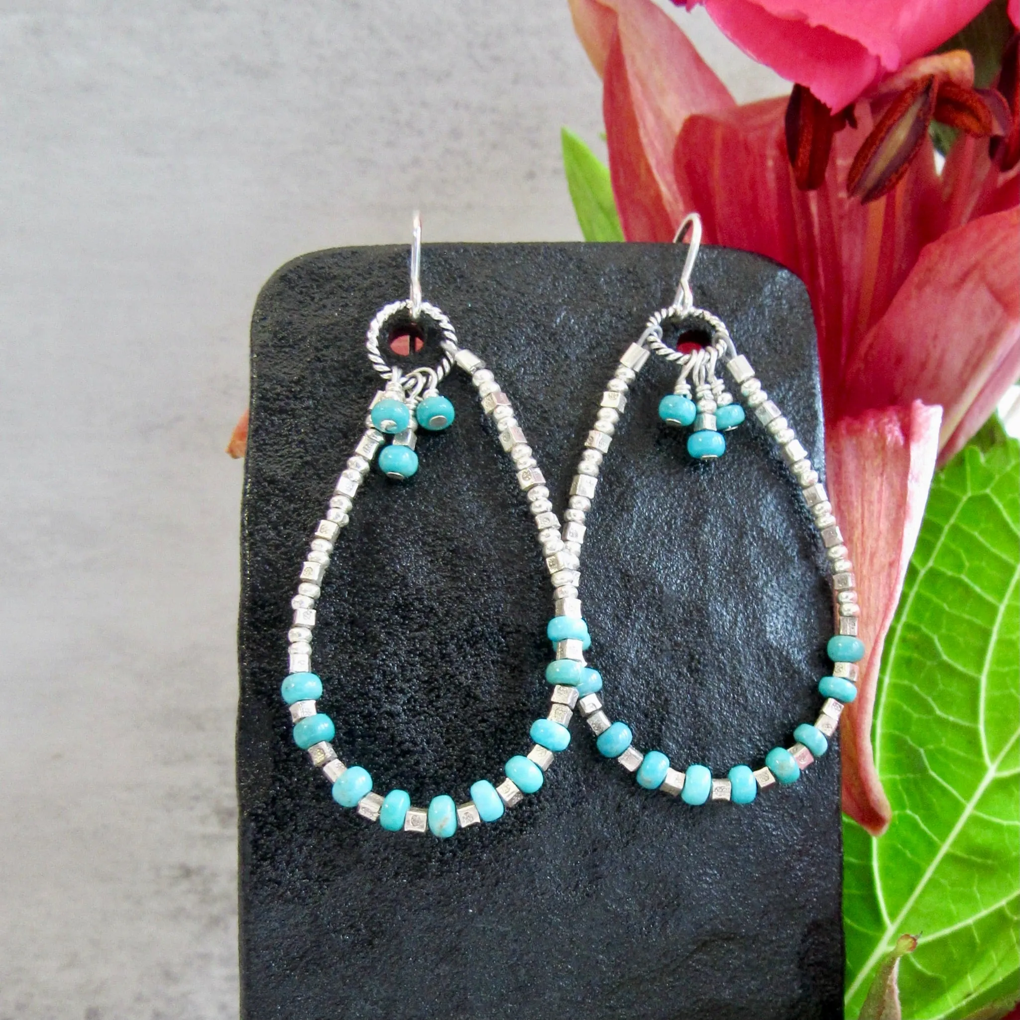 Gemstone Hoop Earrings