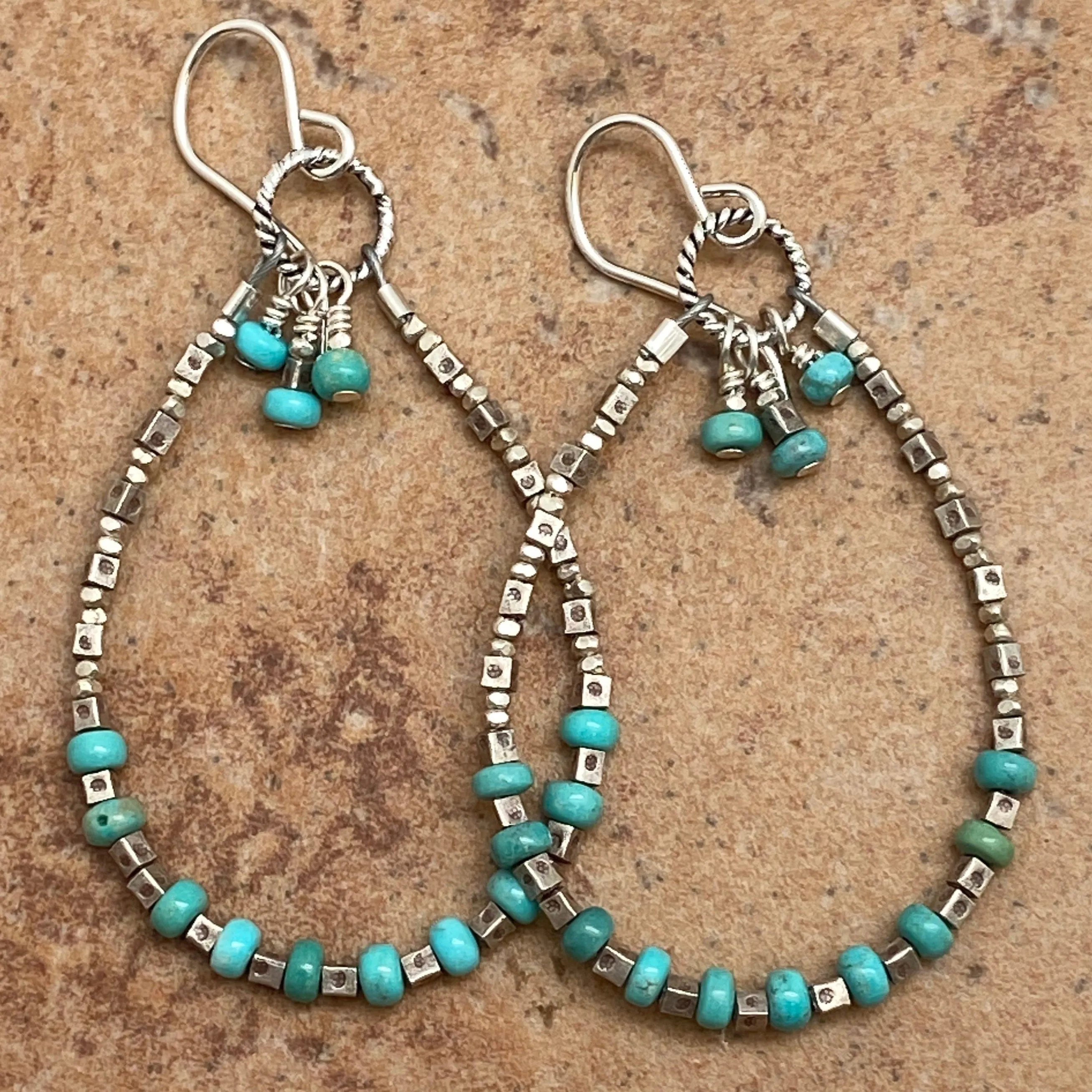 Gemstone Hoop Earrings