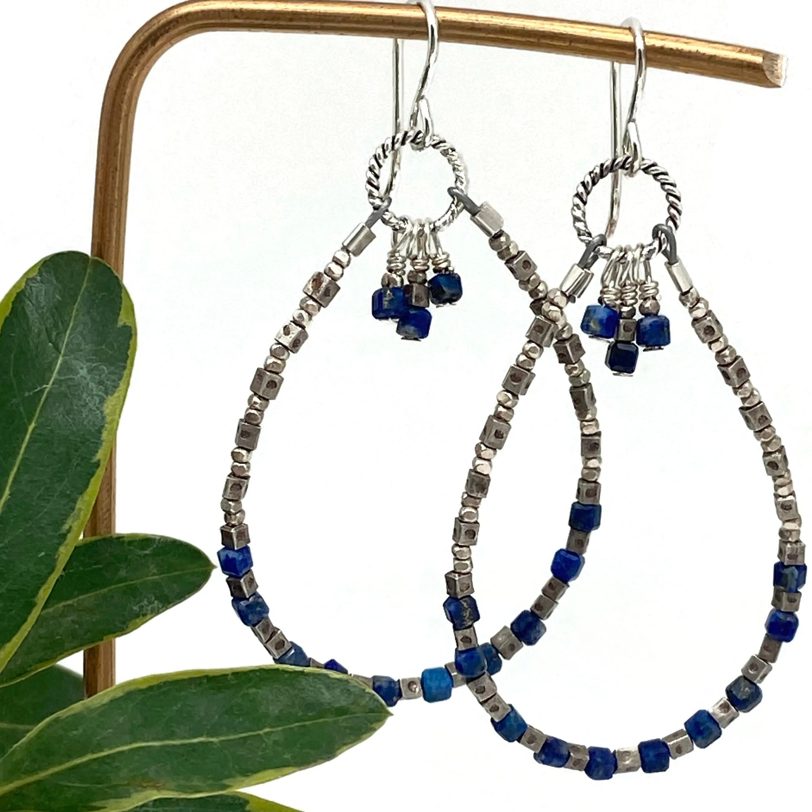 Gemstone Hoop Earrings