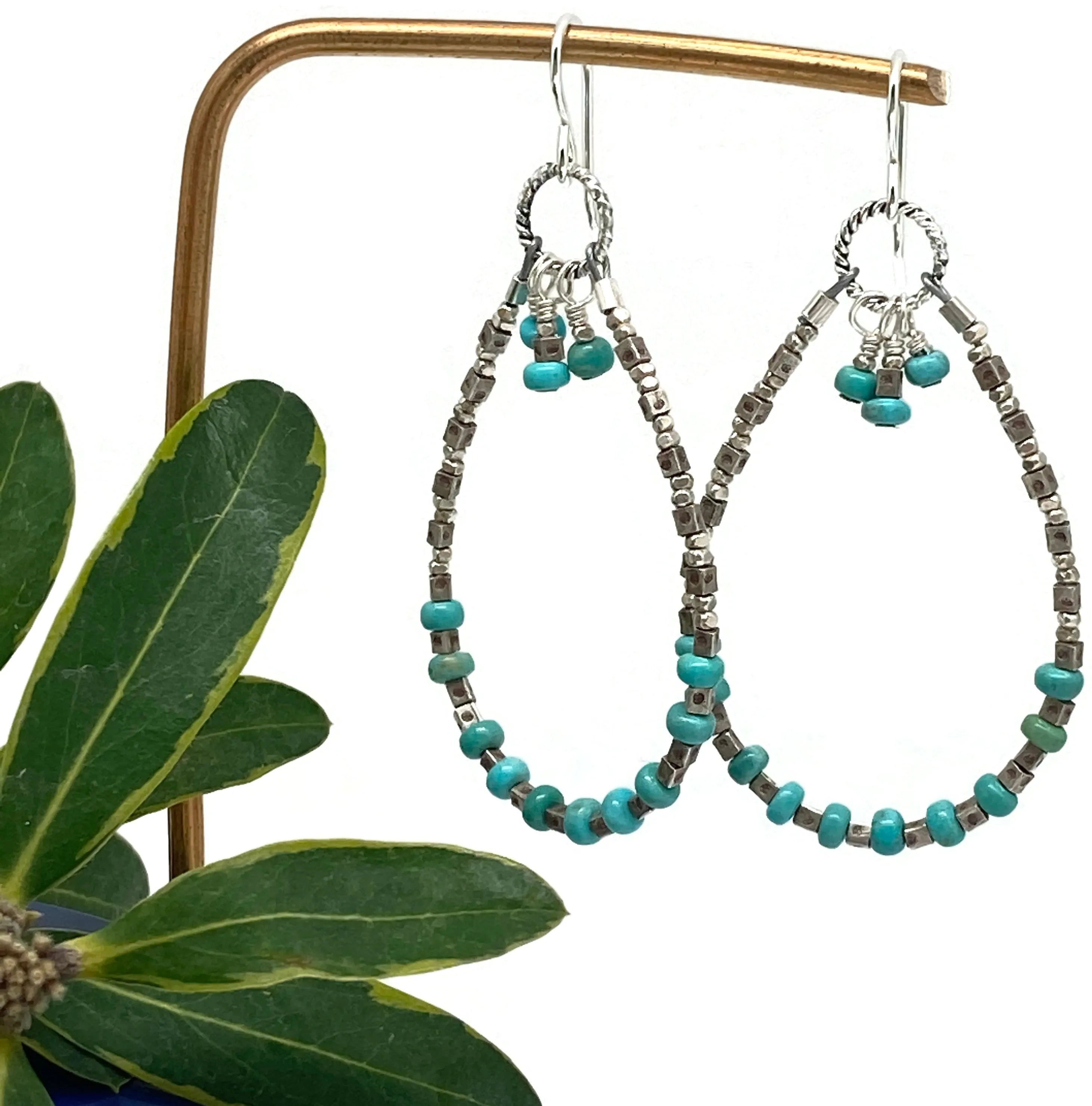 Gemstone Hoop Earrings