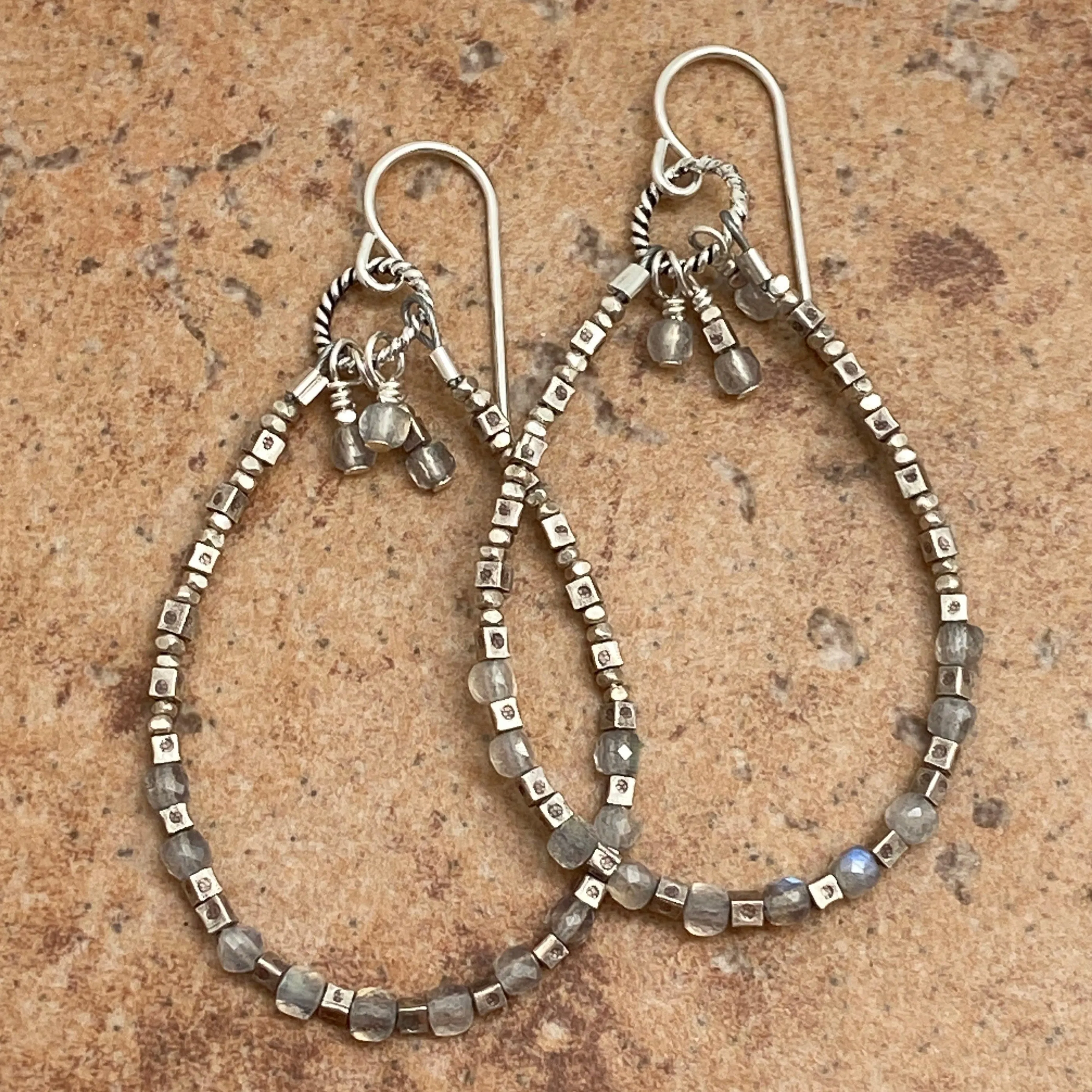 Gemstone Hoop Earrings