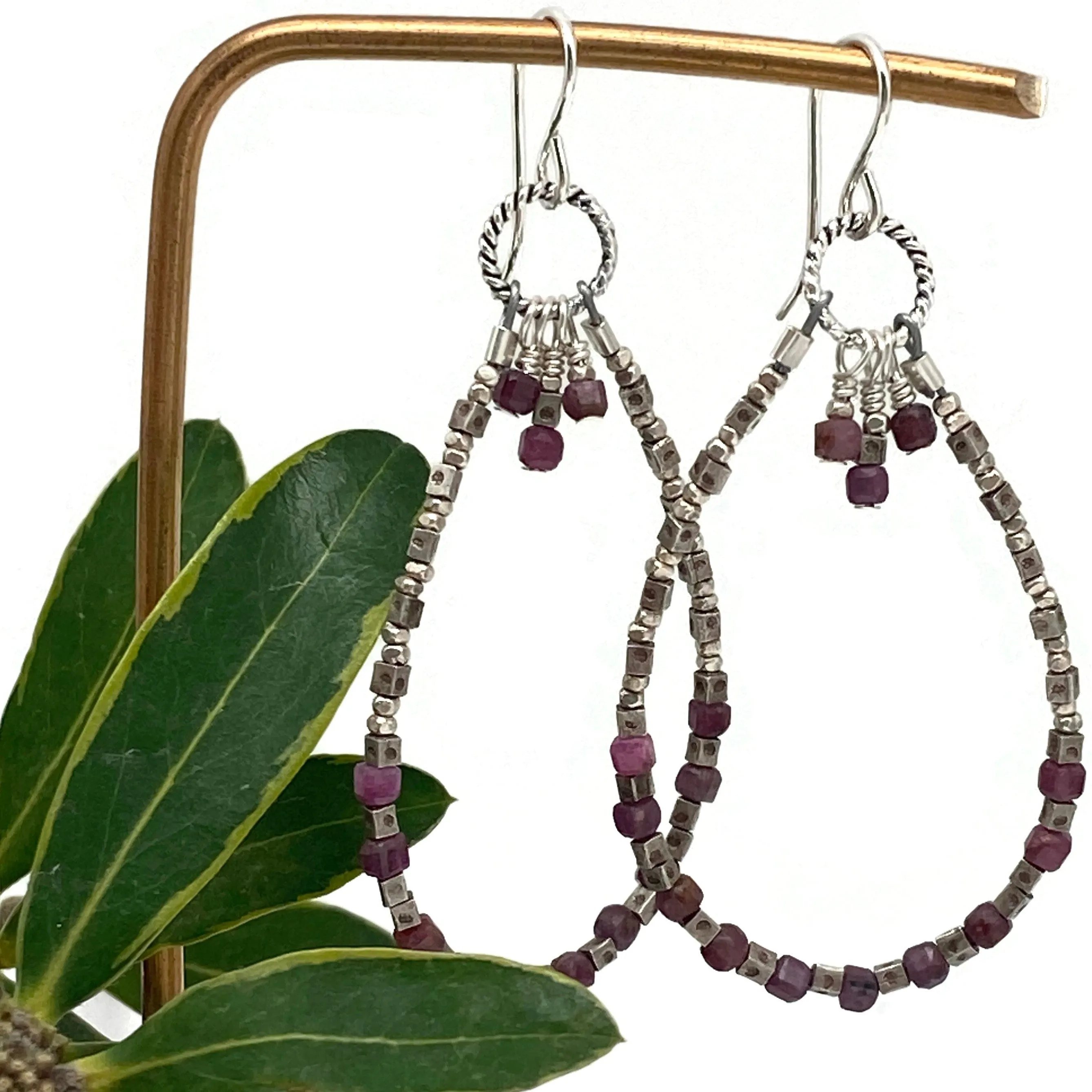 Gemstone Hoop Earrings