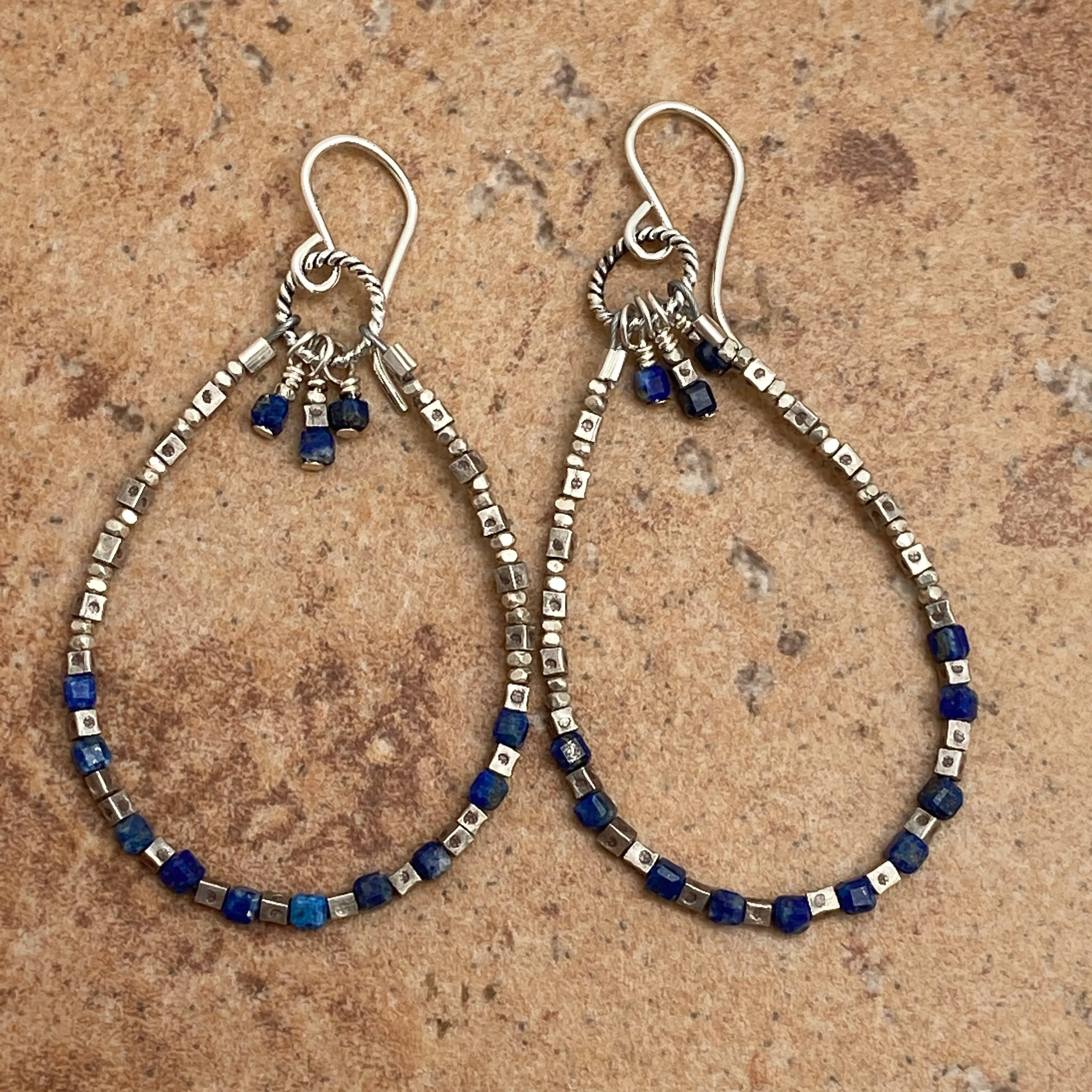 Gemstone Hoop Earrings