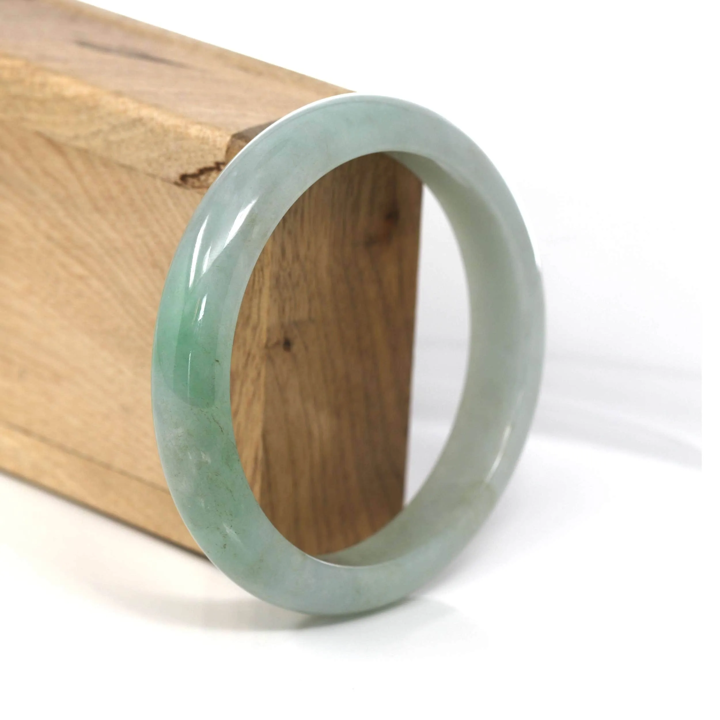Genuine Burmese Green Jadeite Jade Bangle Bracelet (60.51 mm) #551