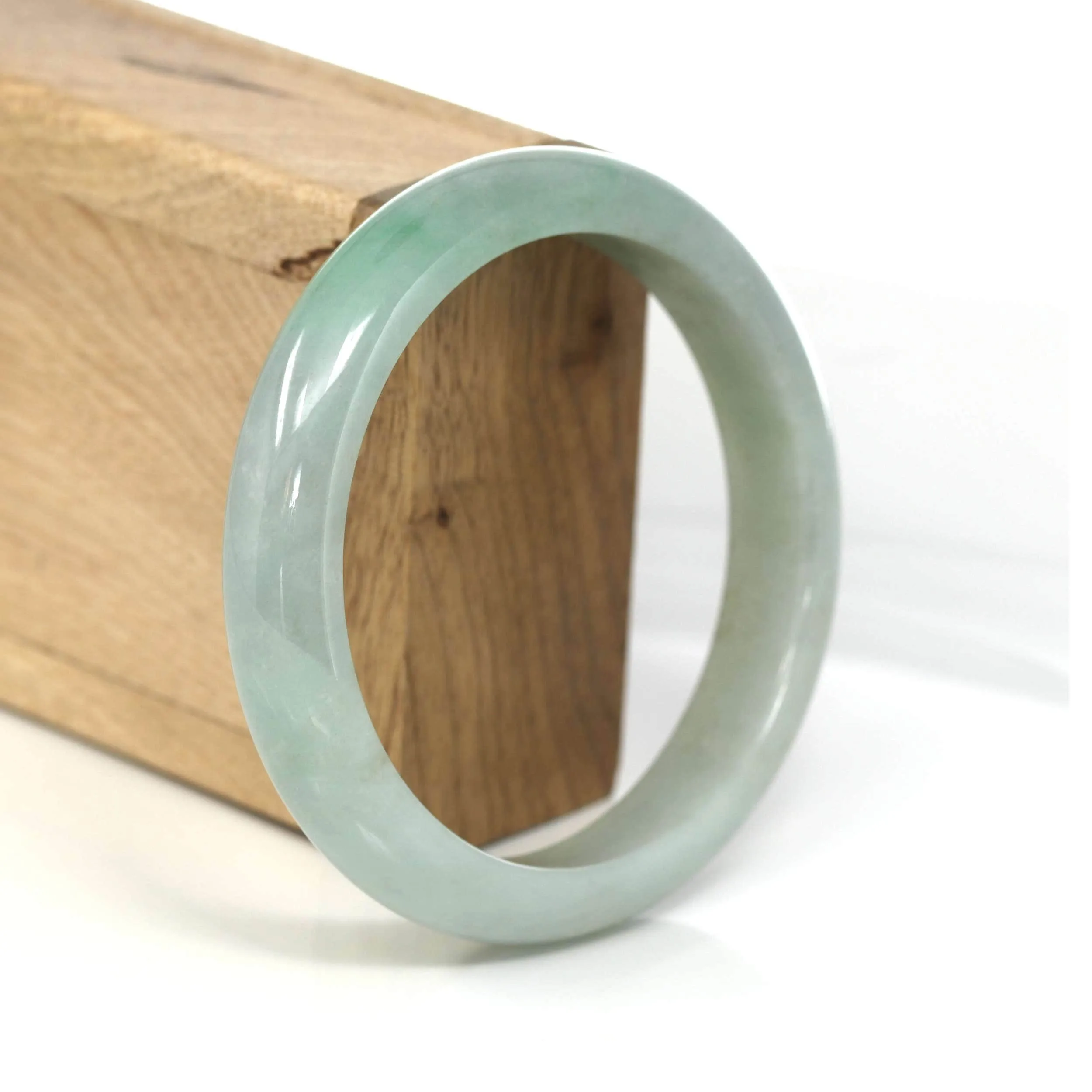 Genuine Burmese Green Jadeite Jade Bangle Bracelet (60.51 mm) #551