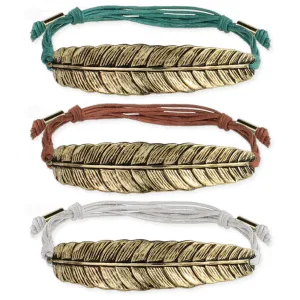 Gold Feather Friendship Bracelet