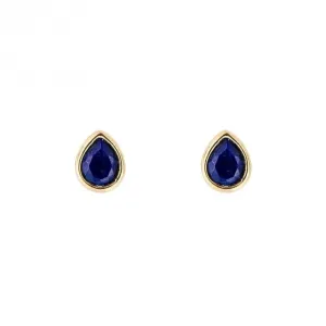 Gold Plated Birthstone September Lapis Lazuli Earrings E6210