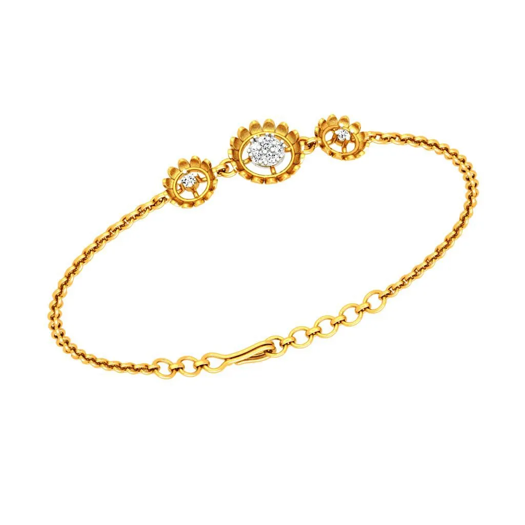 Golden Diamond Bud Bracelet