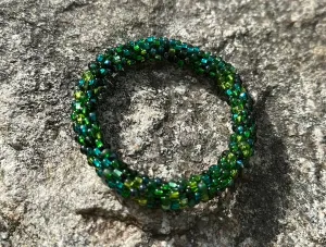Green crocheted bracelet