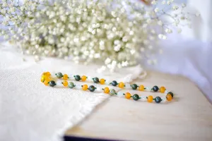 Green Lace Agate and Moonstone  Raw Apricot Baltic Amber Necklace