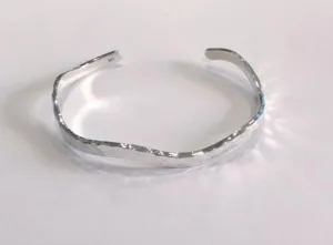 Hammered Silver Cuff Bangle