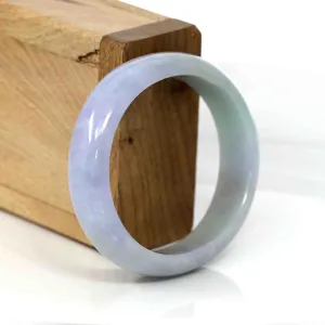 High-quality Lavender Natural Burmese Jadeite Jade Oval Bangle (57.66 mm ) #287