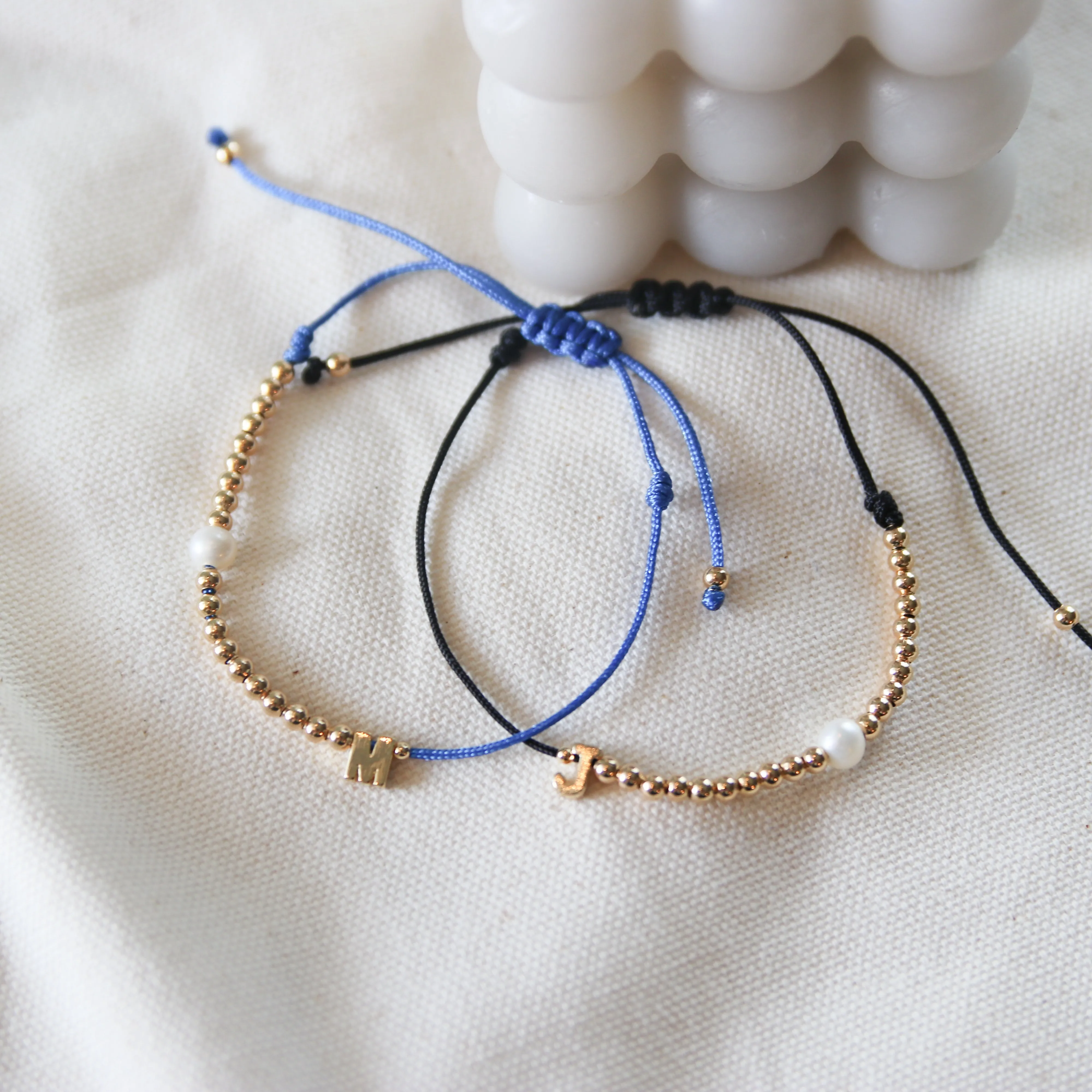 Initial   Ball Cotton cord Bracelet