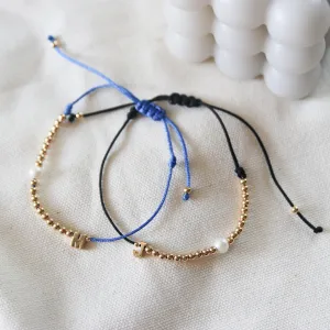 Initial   Ball Cotton cord Bracelet