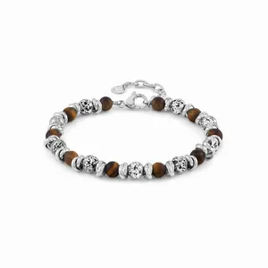 Instinct Lava Stone Bracelet - Silver/Brown - 027919/041