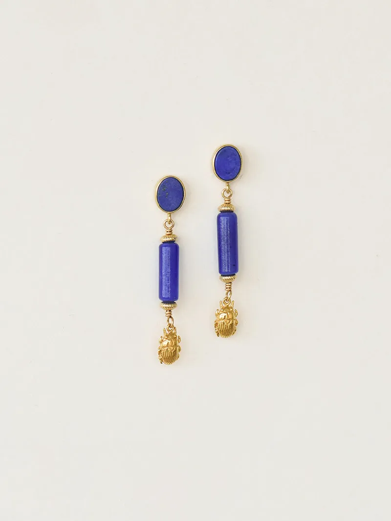 Isis Earrings | Gold with Lapis Lazuli