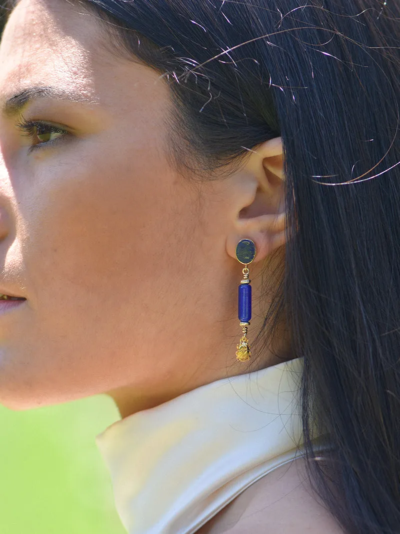 Isis Earrings | Gold with Lapis Lazuli