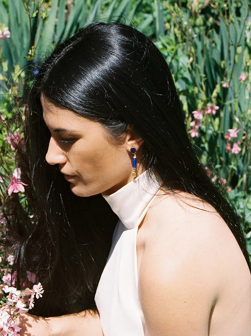 Isis Earrings | Gold with Lapis Lazuli