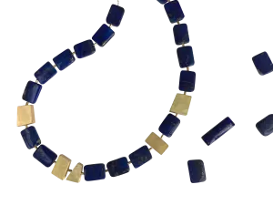 Lapis Lazuli and 14kt Gold Hollow-Formed Spacers Necklace
