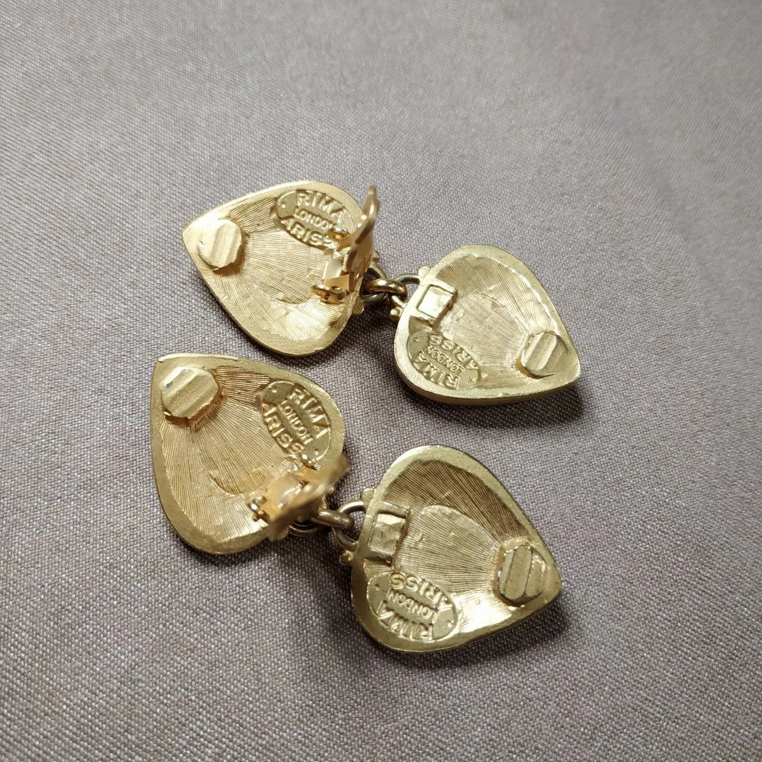 Lapis Lazuli Clip On Drop earrings by Rima Ariss in gold plate