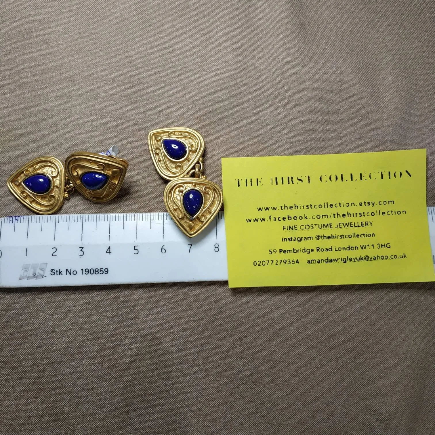 Lapis Lazuli Clip On Drop earrings by Rima Ariss in gold plate