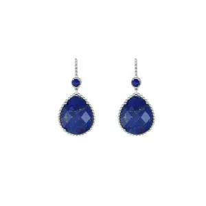 Lapis Lazuli Dangle Fashion Earrings In Sterling Silver