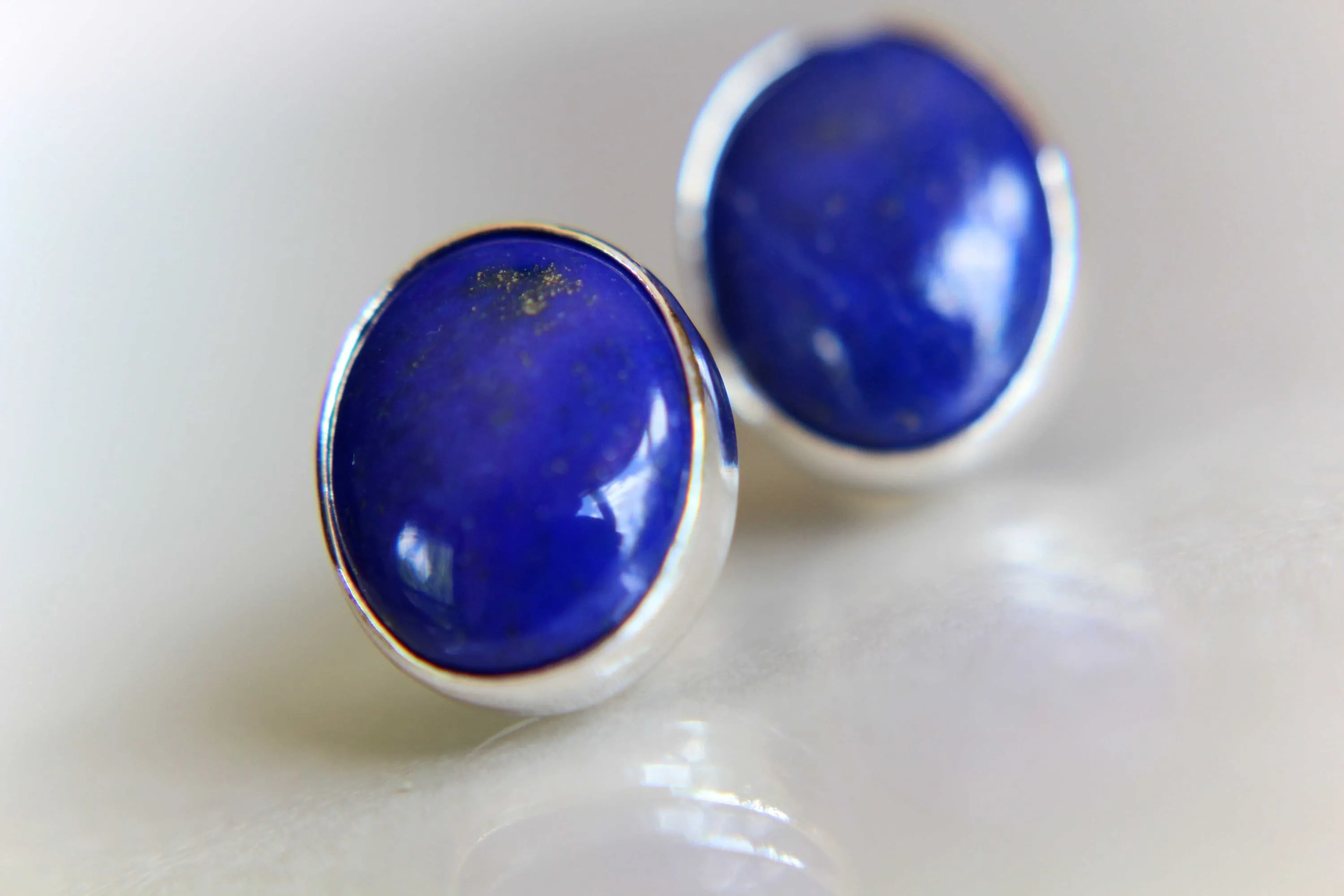 Lapis Lazuli Earrings, Lapis Lazuli Post Earrings, Boho Chic Earrings, Bold Earring, Boho Minimalist Post Earring, Everday Gemstone Earrings
