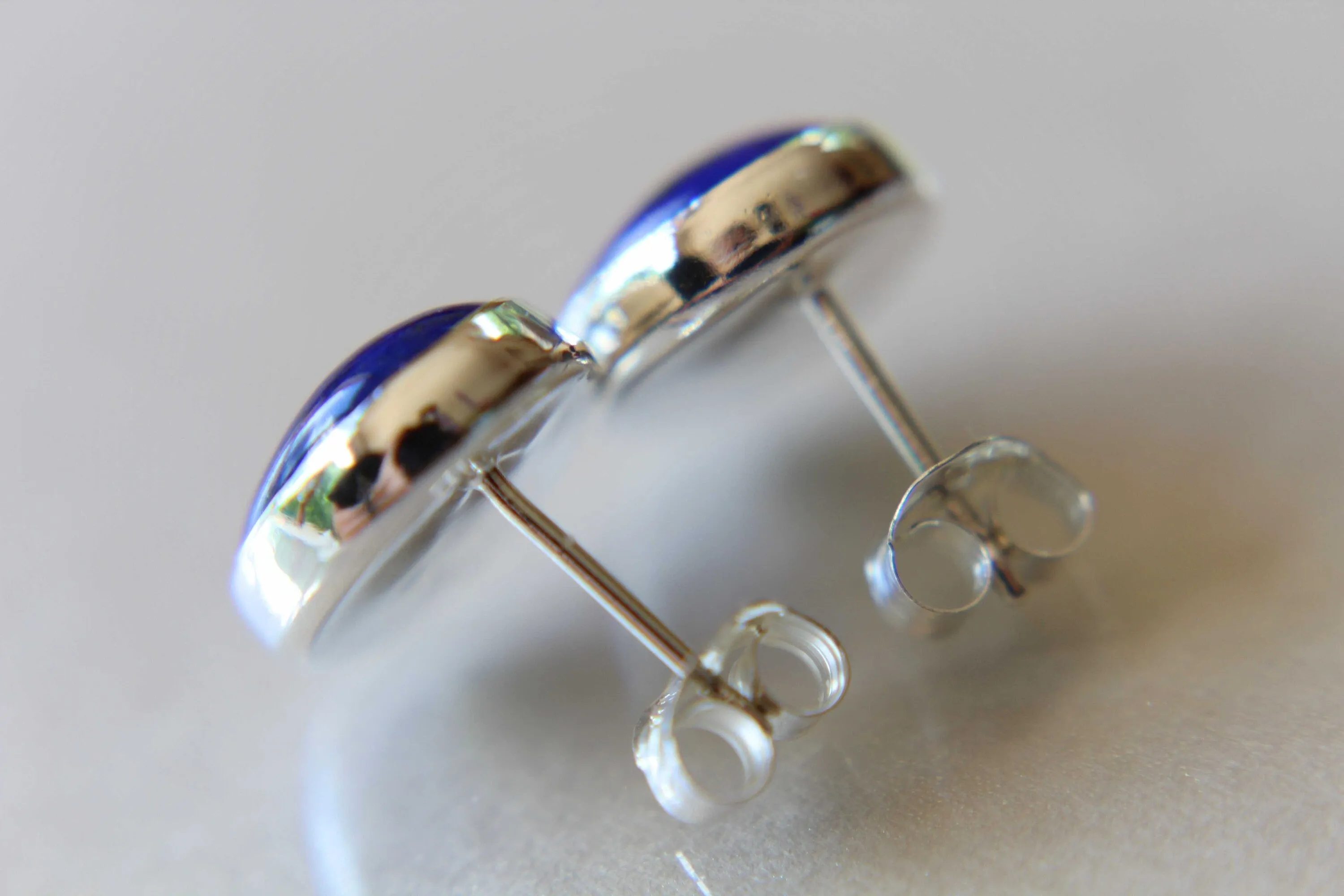Lapis Lazuli Earrings, Lapis Lazuli Post Earrings, Boho Chic Earrings, Bold Earring, Boho Minimalist Post Earring, Everday Gemstone Earrings