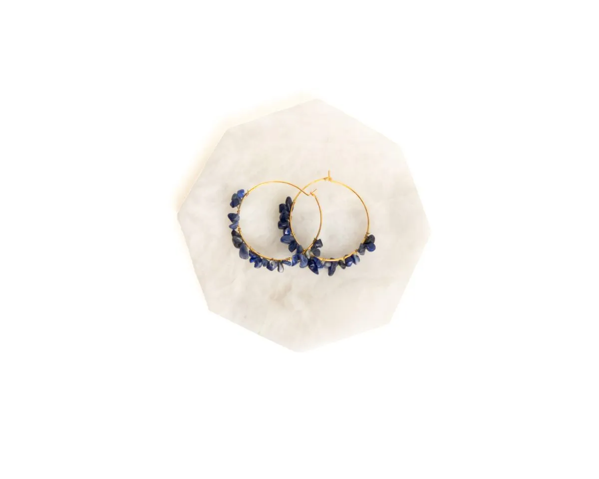 Lapis Lazuli Hoop Earrings