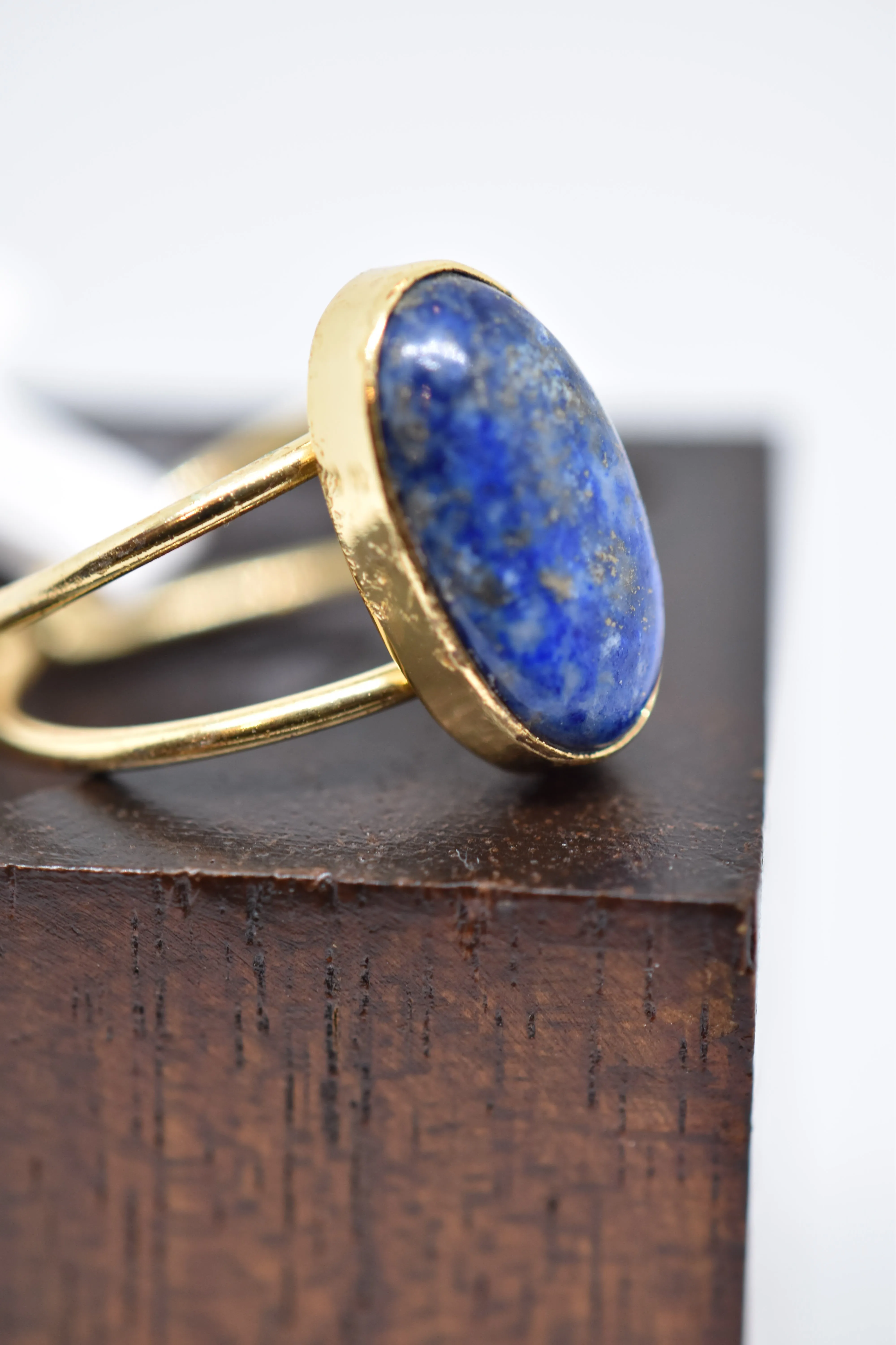 Lapis Lazuli Magic Bean Stone Rings