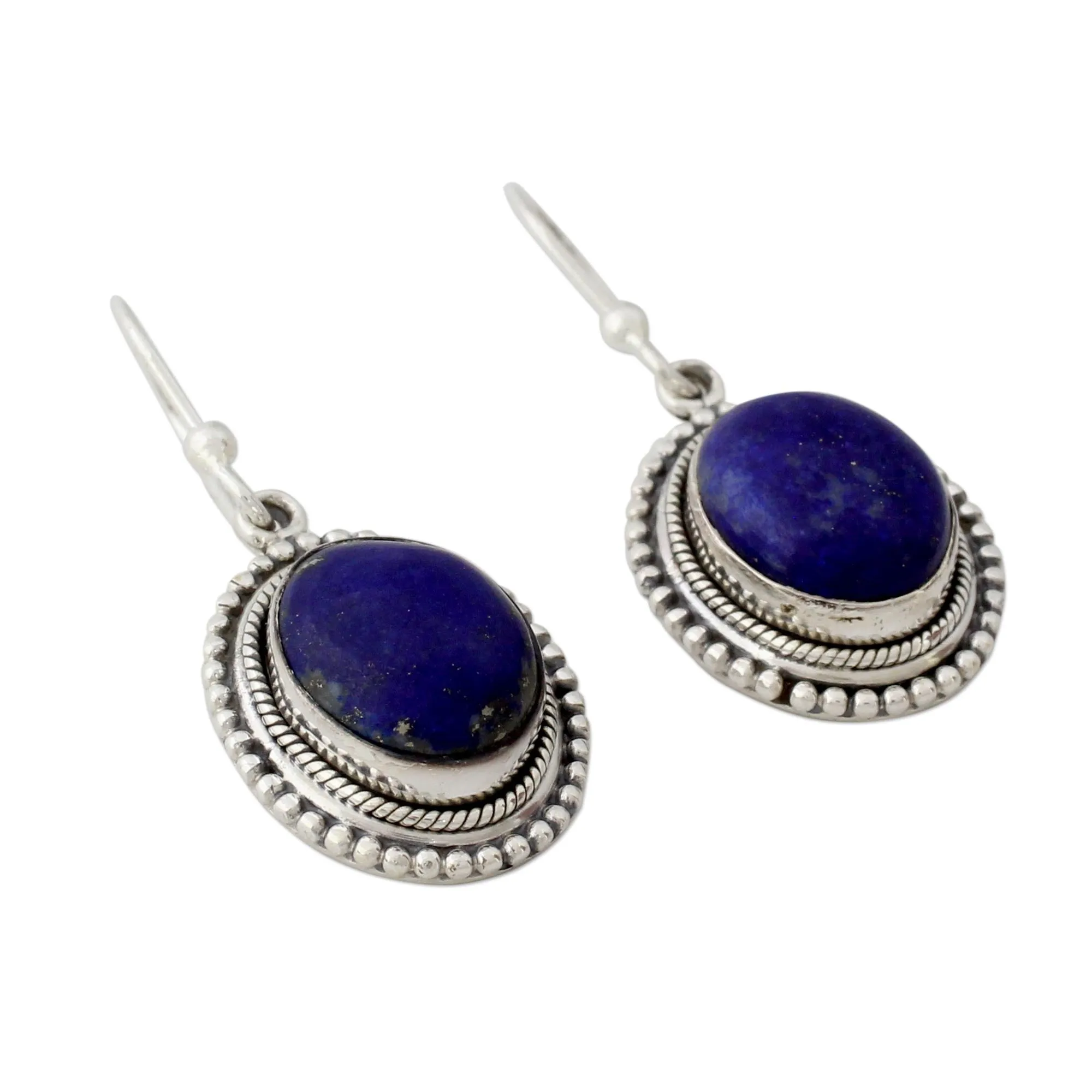 Lapis Lazuli on Artisan Crafted 925 Silver Hook Earrings - True Clarity | NOVICA