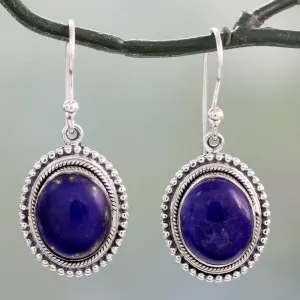 Lapis Lazuli on Artisan Crafted 925 Silver Hook Earrings - True Clarity | NOVICA
