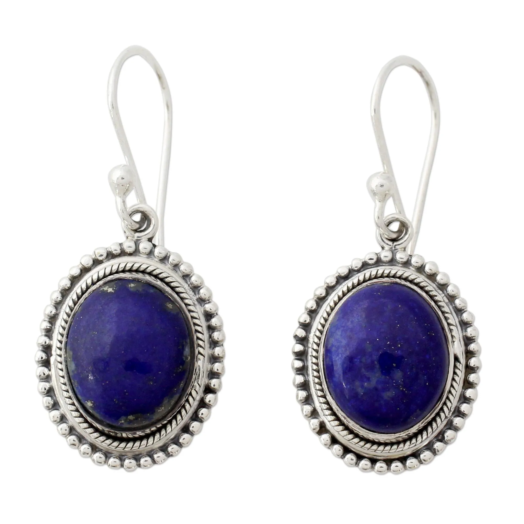 Lapis Lazuli on Artisan Crafted 925 Silver Hook Earrings - True Clarity | NOVICA
