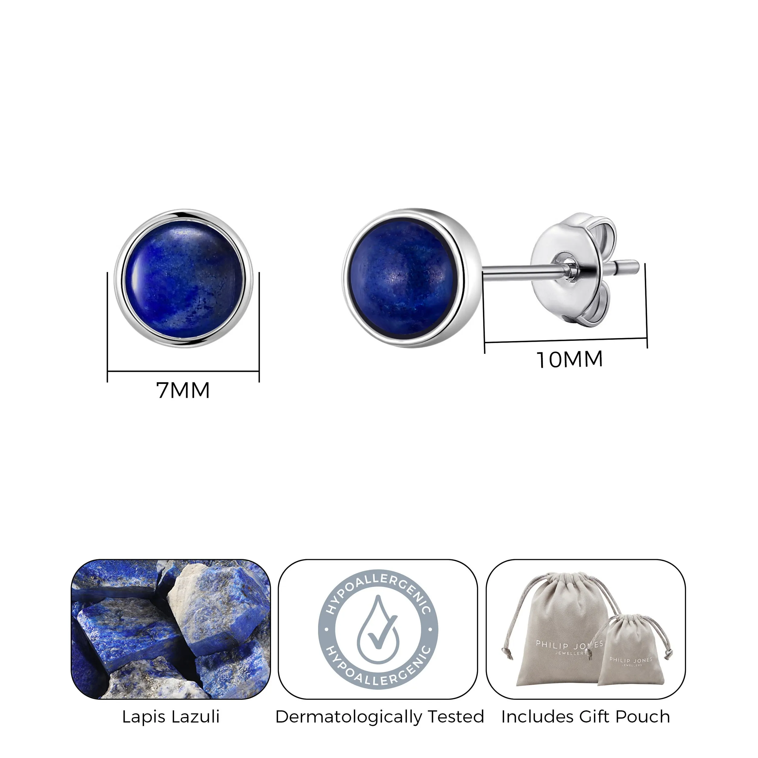 Lapis Stud Earrings