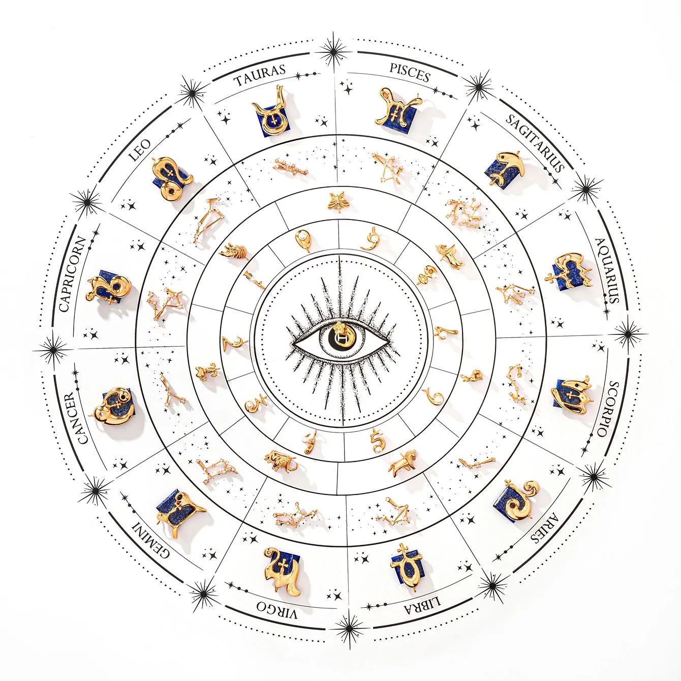 Libra Vintage Celestial Halo Necklace