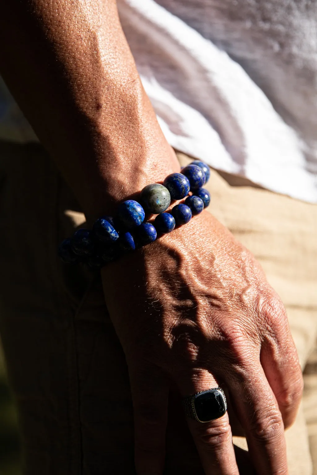 Luxury Lapis Lazuli Labradorite Natural Gemstone Bracelet