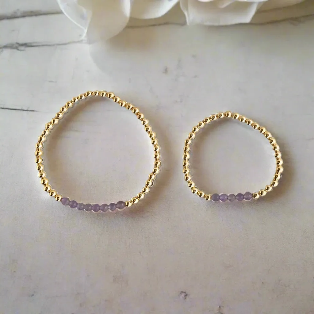 Mama   Mini Gemstone & Gold Bracelet
