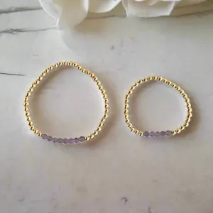Mama   Mini Gemstone & Gold Bracelet