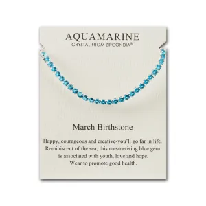 March Birthstone Friendship Bracelet with Aquamarine Zircondia® Crystals