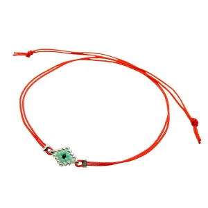 Mini Beaded Evil Eye Charm Cord Bracelet