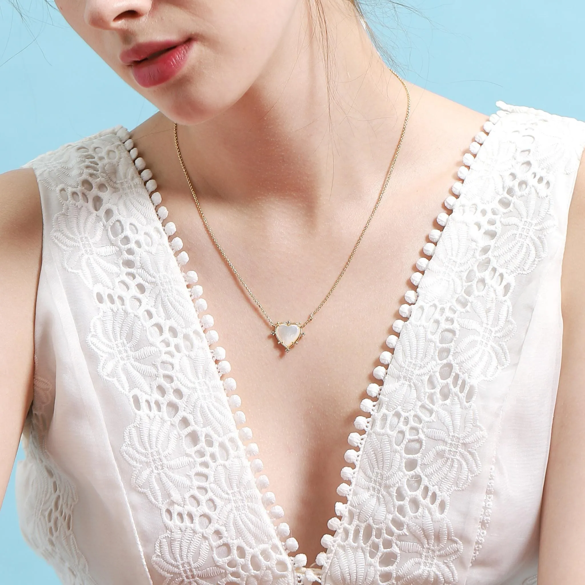 Mother of Pearl Heart Necklace