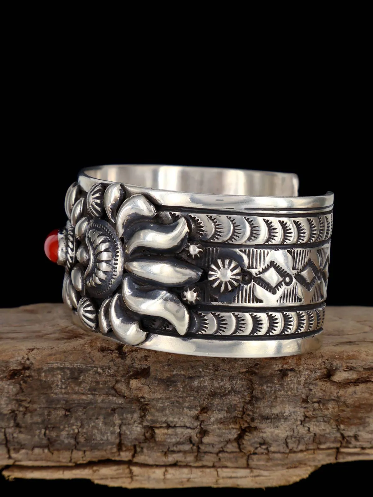 Native American Jewelry Natural Coral Cuff Bracelet