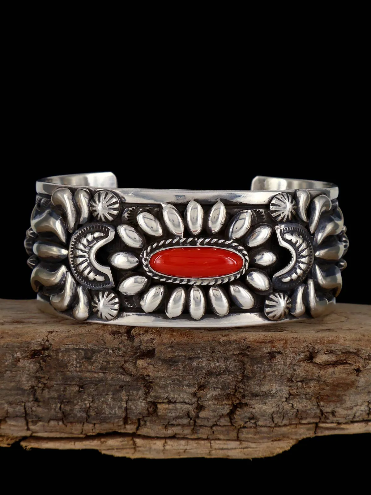 Native American Jewelry Natural Coral Cuff Bracelet