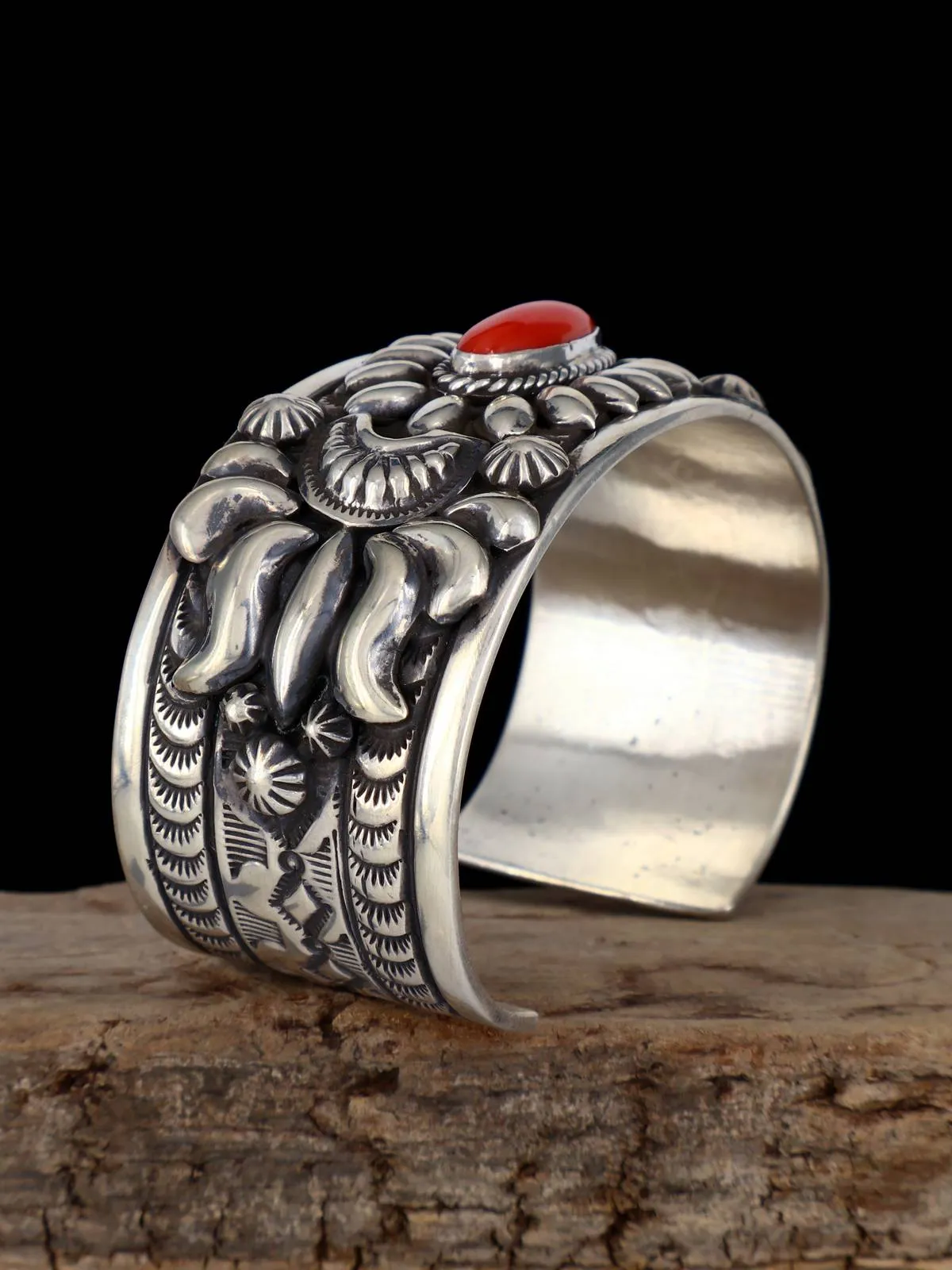 Native American Jewelry Natural Coral Cuff Bracelet