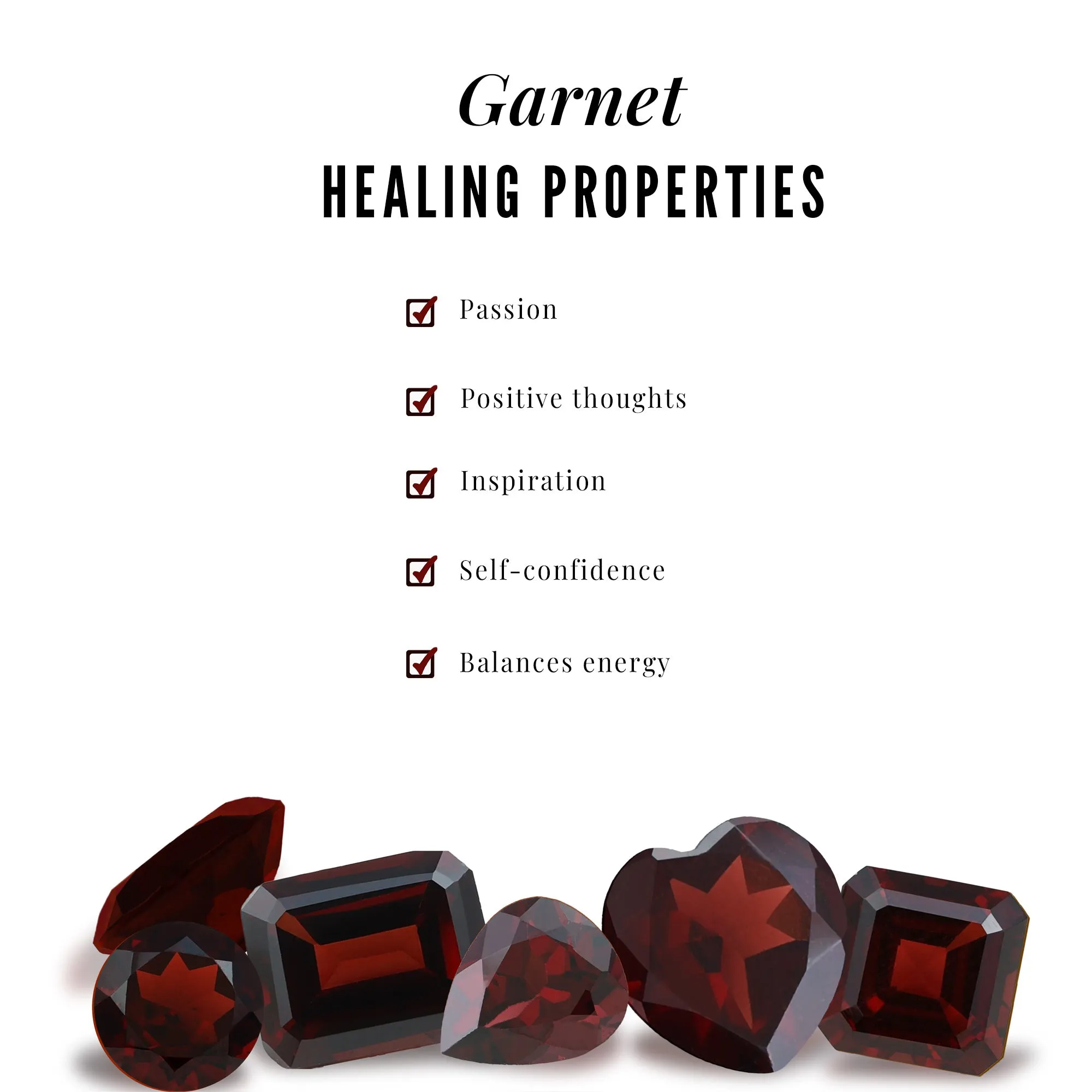 Natural Garnet Heart Pendant Necklace with Moissanite