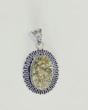 Natural Golden Pyrite Raw Oval Pendant for Men and Women Attract Wealth and Prosperity